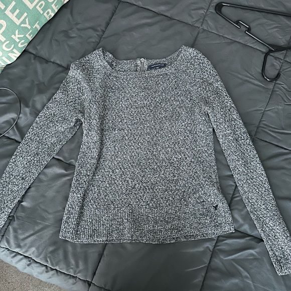 American Eagle Outfitters Wool Blend Heathered Zipper Back Sweater Size Medium - Picture 4 of 6